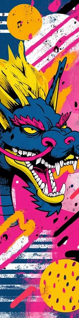 Free printable dragon bookmark featuring colorful japanese dragon